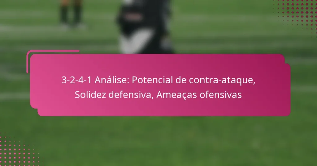 3-2-4-1 Análise: Potencial de contra-ataque, Solidez defensiva, Ameaças ofensivas