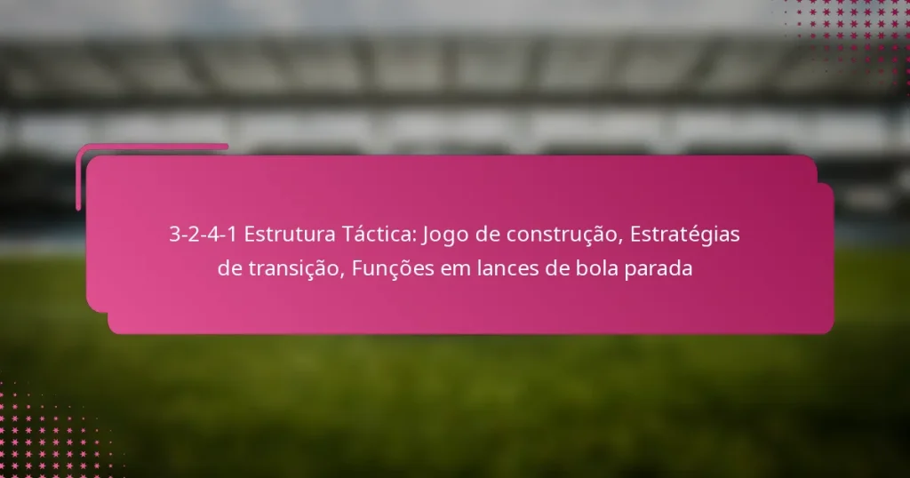 3-2-4-1 Estrutura Táctica: Jogo de construção, Estratégias de transição, Funções em lances de bola parada