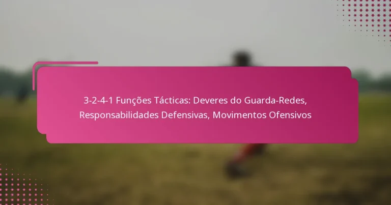 3-2-4-1 Funções Tácticas: Deveres do Guarda-Redes, Responsabilidades Defensivas, Movimentos Ofensivos
