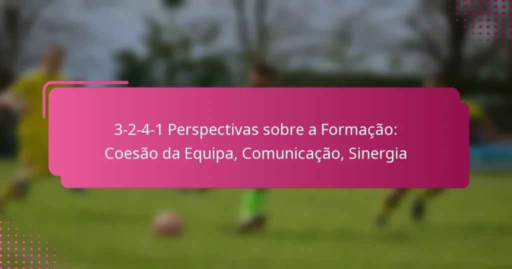 3-2-4-1 Perspectivas sobre a Formação: Coesão da Equipa, Comunicação, Sinergia