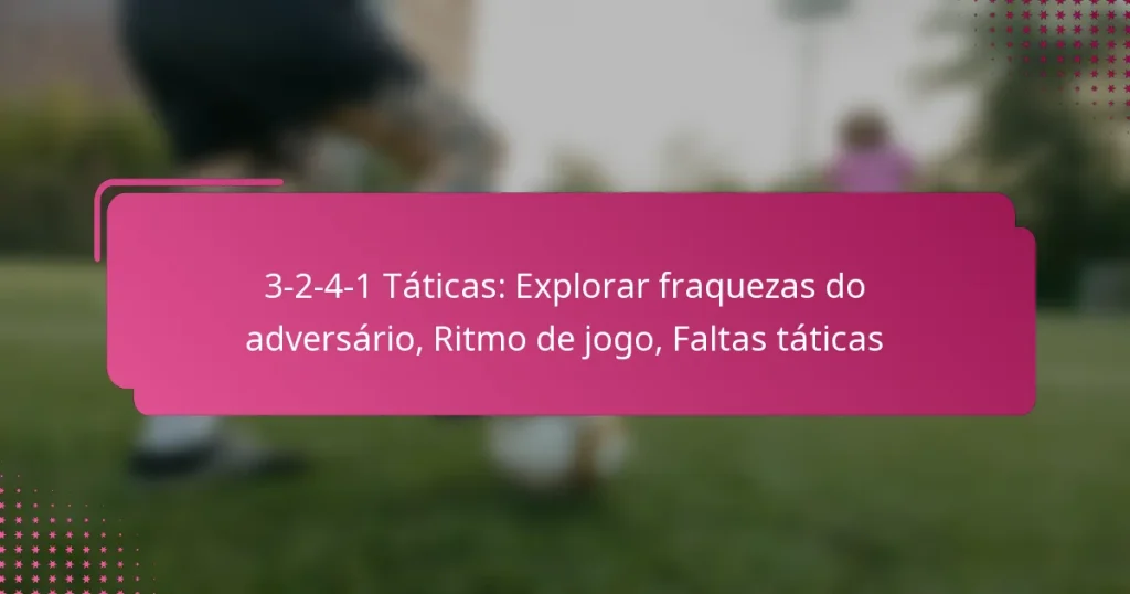 3-2-4-1 Táticas: Explorar fraquezas do adversário, Ritmo de jogo, Faltas táticas