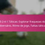 3-2-4-1 Táticas: Explorar fraquezas do adversário, Ritmo de jogo, Faltas táticas