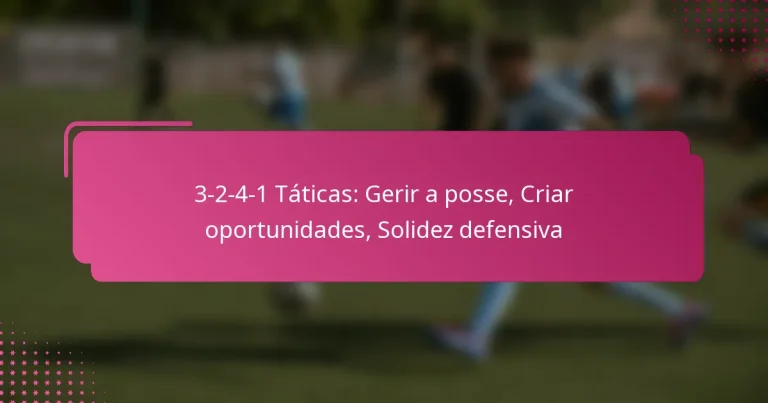 3-2-4-1 Táticas: Gerir a posse, Criar oportunidades, Solidez defensiva