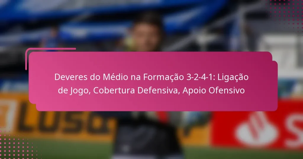 Deveres do Médio na Formação 3-2-4-1: Ligação de Jogo, Cobertura Defensiva, Apoio Ofensivo