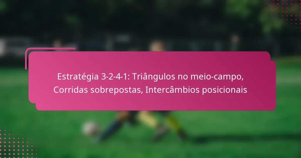 Estratégia 3-2-4-1: Triângulos no meio-campo, Corridas sobrepostas, Intercâmbios posicionais