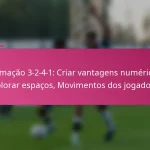 Formação 3-2-4-1: Criar vantagens numéricas, Explorar espaços, Movimentos dos jogadores