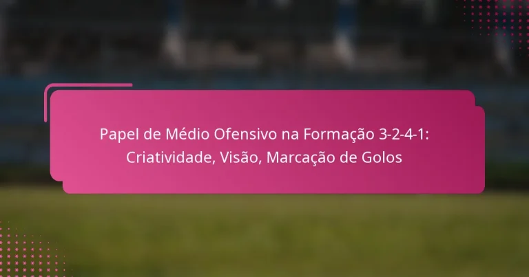 Papel de Médio Ofensivo na Formação 3-2-4-1: Criatividade, Visão, Marcação de Golos